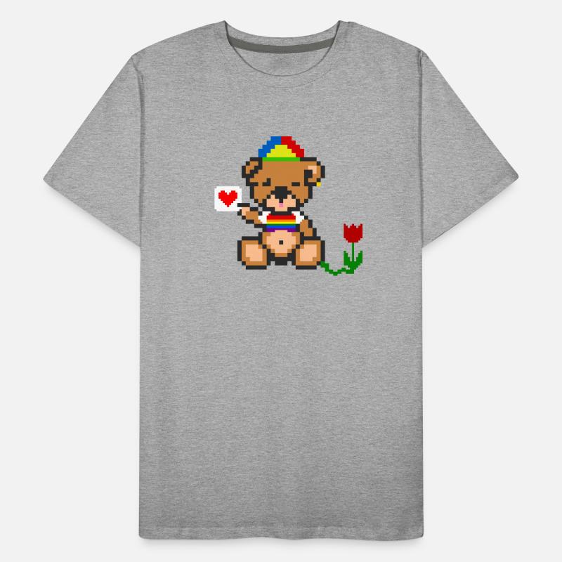 Pixel Bear Pride T-shirt bio Premium Homme