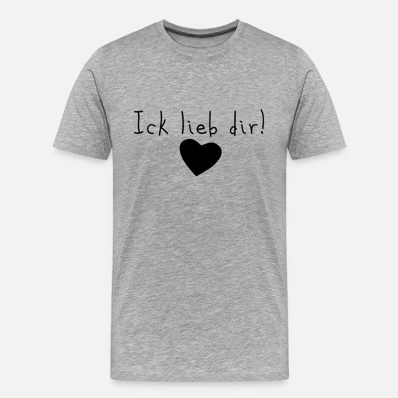 ick lieb dir - Männer Premium Bio T-Shirt - Grau meliert