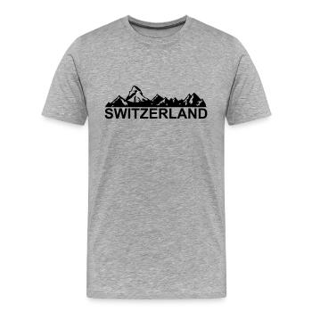 Suisse - Suisse - Suisse - Svizzera - T-shirt bio Premium Homme - gris chiné - Devant - Damien (186cm)