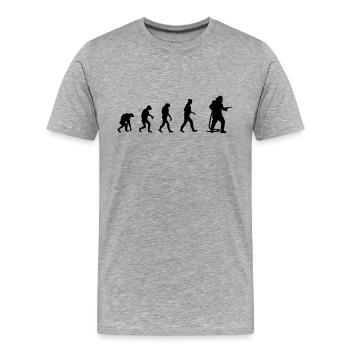 Service d’incendie volontaire De l’évolution des pompiers - T-shirt bio Premium Homme - gris chiné - Devant - Damien (186cm)