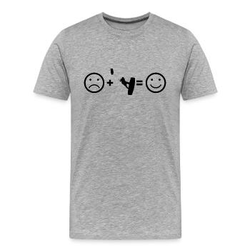 Lustiges Kitesurfer Kiten Kite Surf Kitesurfen Her - Männer Premium Bio T-Shirt - Grau meliert - Vorne - Damien (186cm)