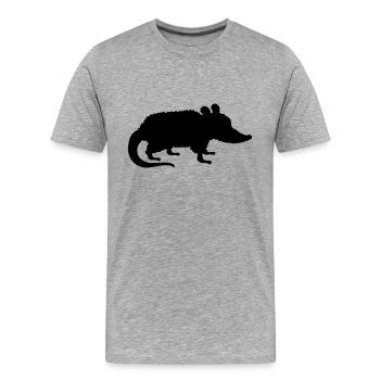 Silhouette Opossum Design - Men's Premium Organic T-Shirt - heather grey - Front - Damien (186cm)