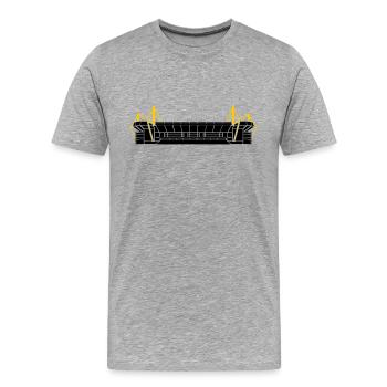 Temple du football du stade de Dortmund Westfalen - T-shirt bio Premium Homme - gris chiné - Devant - Damien (186cm)