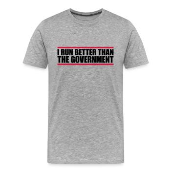 mieux fonctionner que le gouvernement - T-shirt bio Premium Homme - gris chiné - Devant - Damien (186cm)