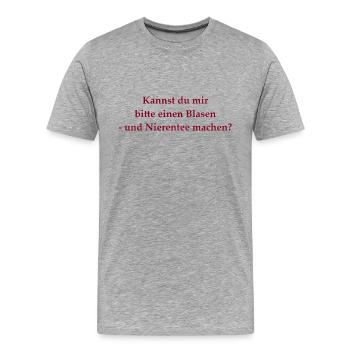 Blasen- und Nierentee - Männer Premium Bio T-Shirt - Grau meliert - Vorne - Damien (186cm)