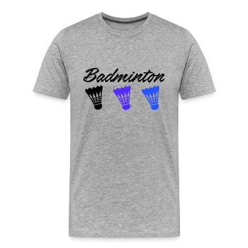 badminton - T-shirt bio Premium Homme - gris chiné - Devant - Damien (186cm)