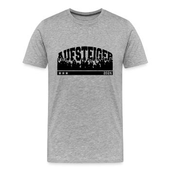 Aufsteiger 2024 Aufstieg Fußball Handball - Männer Premium Bio T-Shirt - Grau meliert - Vorne - Damien (186cm)