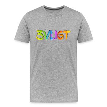SMS chat langue fortifications anglais trois 3 trois - T-shirt bio Premium Homme - gris chiné - Devant - Damien (186cm)