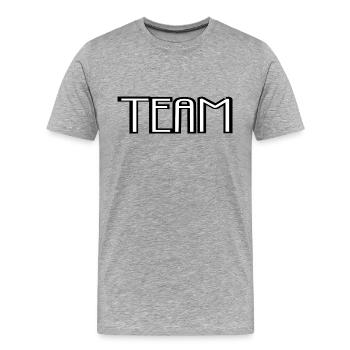 Équipe - T-shirt bio Premium Homme - gris chiné - Devant - Damien (186cm)
