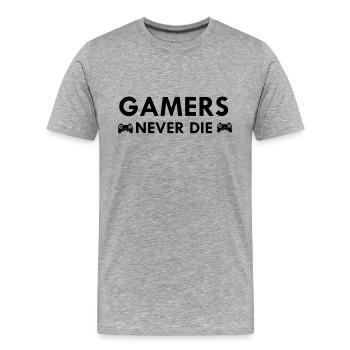 Jeu PC de jeu - T-shirt bio Premium Homme - gris chiné - Devant - Damien (186cm)