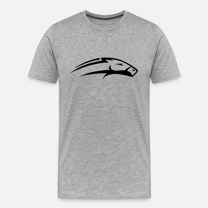 Pferd - Männer Premium Bio T-Shirt - Grau meliert