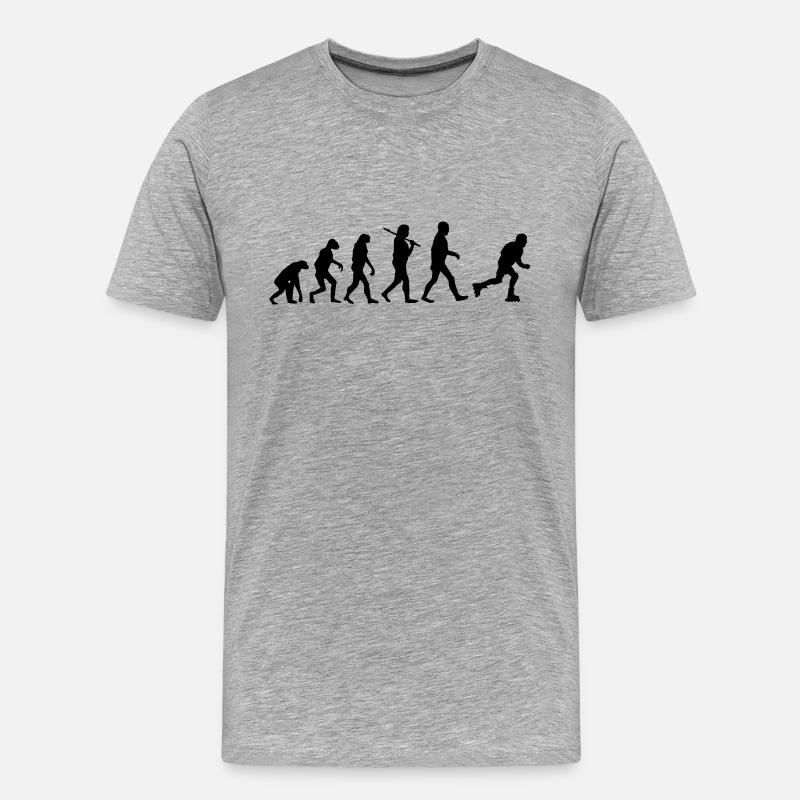 Evolution Rollschuhe - Männer Premium Bio T-Shirt - Grau meliert