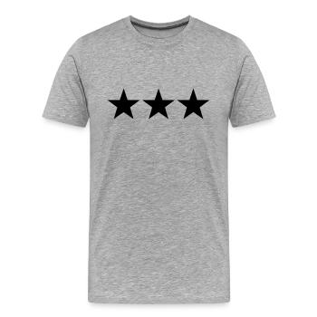3 stars - Männer Premium Bio T-Shirt - Grau meliert - Vorne - Damien (186cm)
