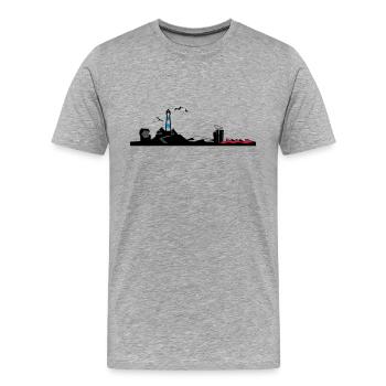 North Sea Silhouette - Men's Premium Organic T-Shirt - heather grey - Front - Damien (186cm)