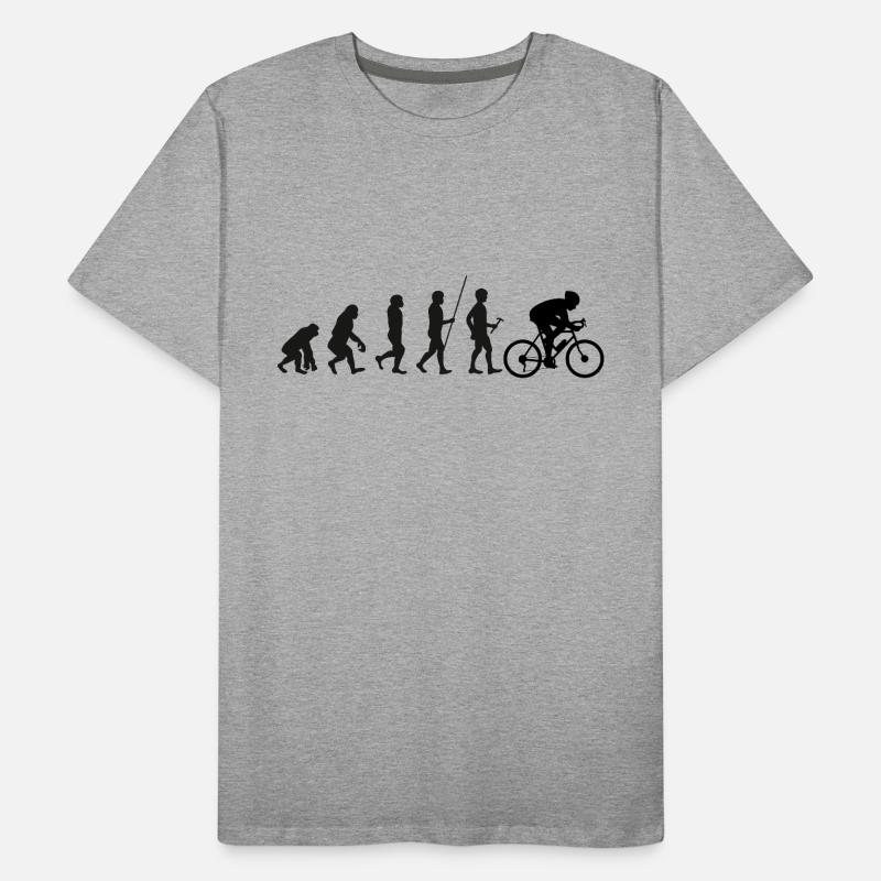 Human evolution from primative man to cyclist Men's Premium Organic T-Shirt