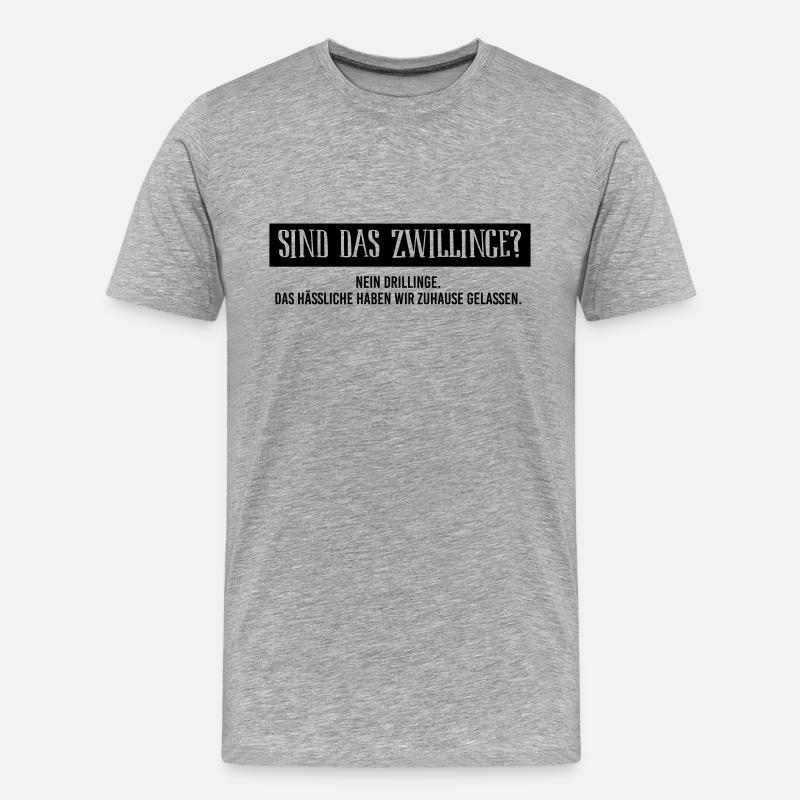 BIO Stoffbeutel: Sind das Zwillinge? - Männer Premium Bio T-Shirt - Grau meliert