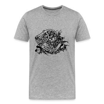 Airedale Terrier on Retro Banner - Men's Premium Organic T-Shirt - heather grey - Front - Damien (186cm)