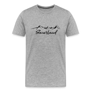 Sauerland Sticker - Männer Premium Bio T-Shirt - Grau meliert - Vorne - Damien (186cm)