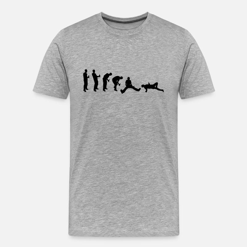 Drunk evolution - Men's Premium Organic T-Shirt - heather grey