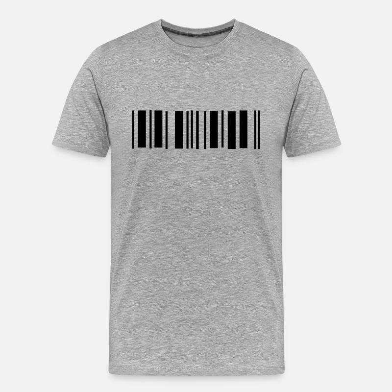 barcode - Männer Premium Bio T-Shirt - Grau meliert