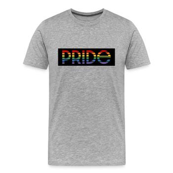 Fond noir arc-en-ciel Pride - T-shirt bio Premium Homme - gris chiné - Devant - Damien (186cm)