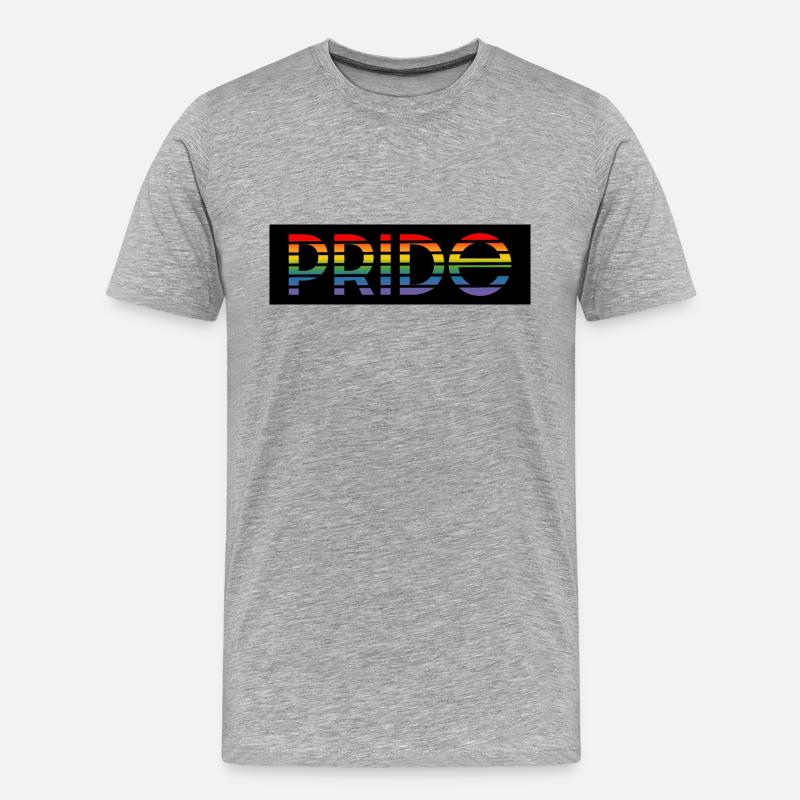 Pride rainbow black background - Männer Premium Bio T-Shirt - Grau meliert
