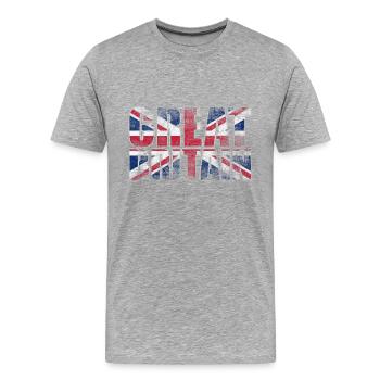 Great Britain used look - Männer Premium Bio T-Shirt - Grau meliert - Vorne - Damien (186cm)