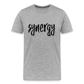 Synergy - Men's Premium Organic T-Shirt - heather grey - Front - Damien (186cm)