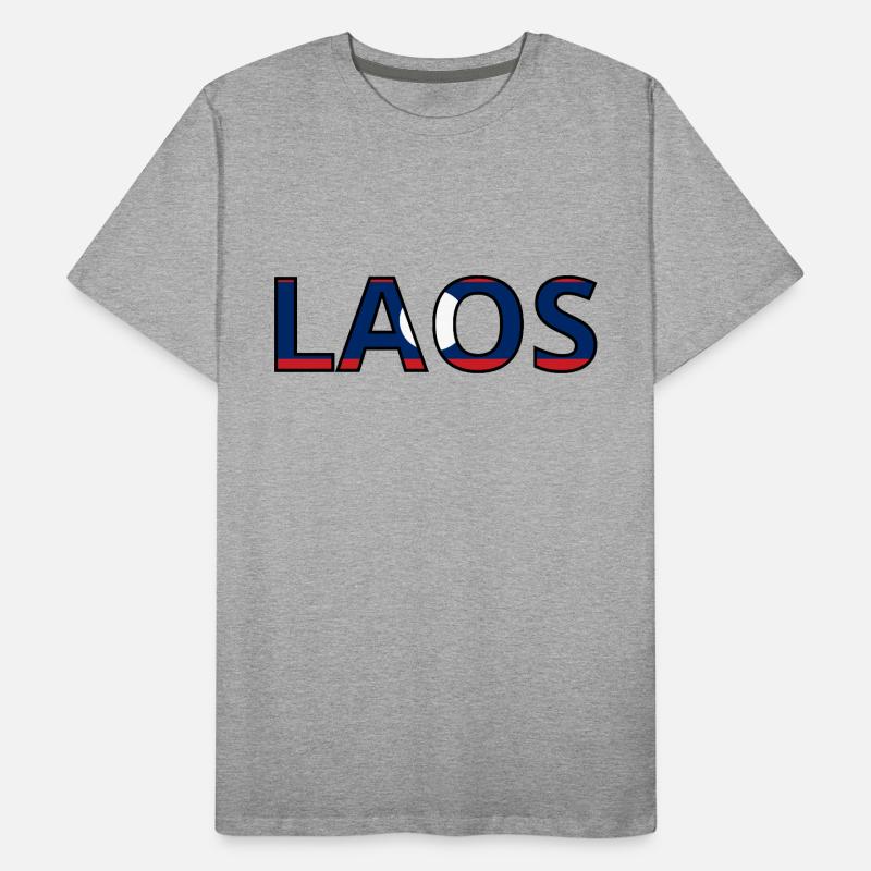 Laos Flag Men's Premium Organic T-Shirt
