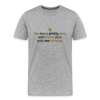 Tu as un joli visage - T-shirt bio Premium Homme - gris chiné - Devant - Damien (186cm)