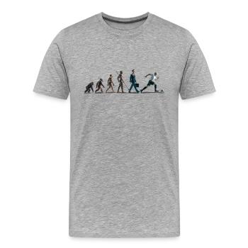 Evolution Football Artboard 1 - Men's Premium Organic T-Shirt - heather grey - Front - Damien (186cm)