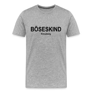 Böseskind Kreuzberg - Männer Premium Bio T-Shirt - Grau meliert - Vorne - Damien (186cm)