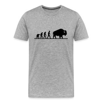 évolution du buffle - T-shirt bio Premium Homme - gris chiné - Devant - Damien (186cm)