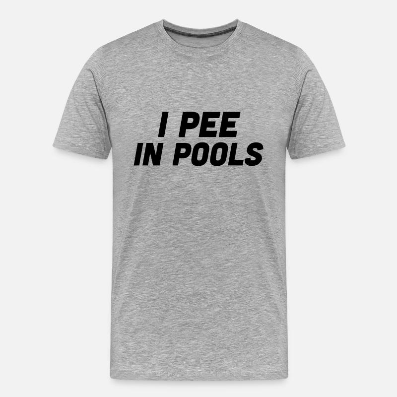 I pee in Pools - Männer Premium Bio T-Shirt - Grau meliert
