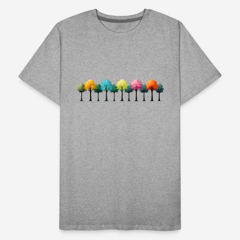Bunter Wald Bäume Baum bunt Männer Premium Bio T-Shirt