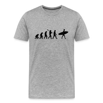 Surf evolution - Men's Premium Organic T-Shirt - heather grey - Front - Damien (186cm)