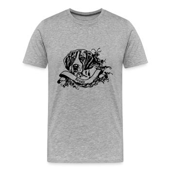 Beagle an Retro Banner - Men's Premium Organic T-Shirt - heather grey - Front - Damien (186cm)