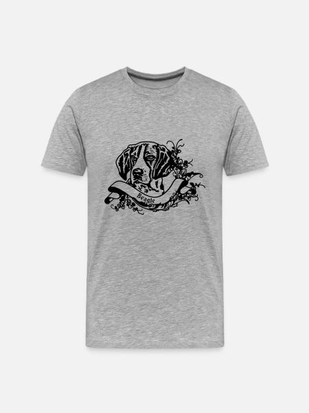Beagle an Retro Banner - Men's Premium Organic T-Shirt - heather grey