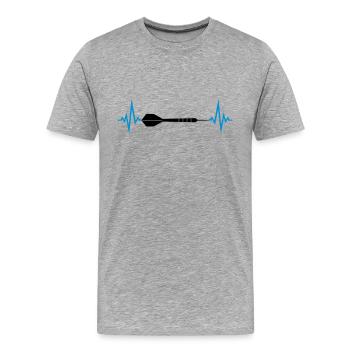 frequenz herzschlag puls logo text spielen darts v - Männer Premium Bio T-Shirt - Grau meliert - Vorne - Damien (186cm)