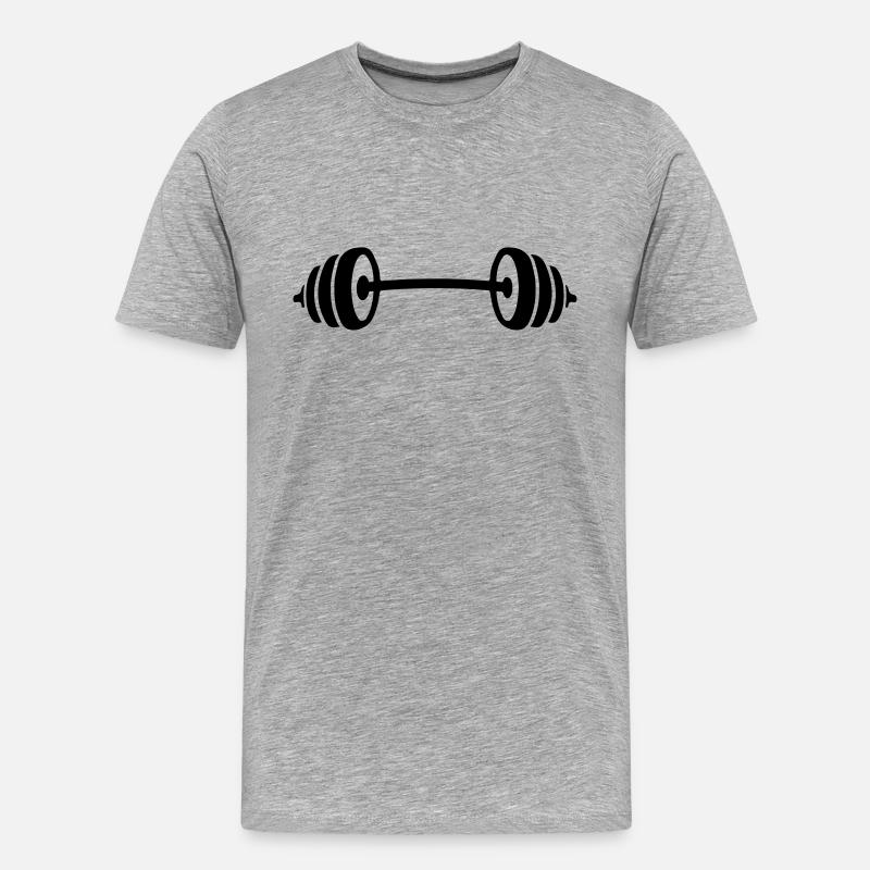 dumbbell weights design - Männer Premium Bio T-Shirt - Grau meliert