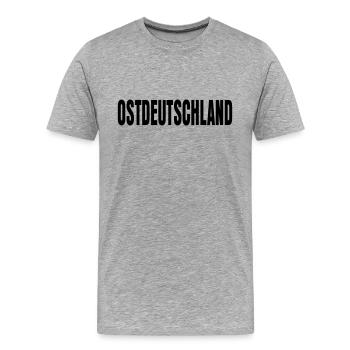 Ostdeutschland Schriftzug - Männer Premium Bio T-Shirt - Grau meliert - Vorne - Damien (186cm)