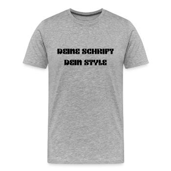 Deine Schrift, dein Style - Männer Premium Bio T-Shirt - Grau meliert - Vorne - Damien (186cm)