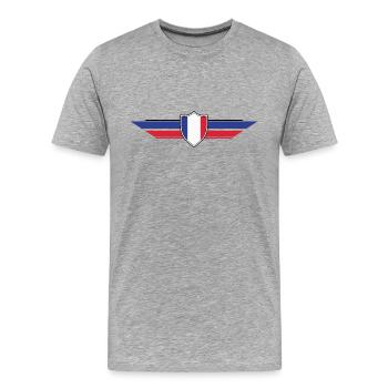 Frankreich Fan Weltmeisterschaft - Männer Premium Bio T-Shirt - Grau meliert - Vorne - Damien (186cm)