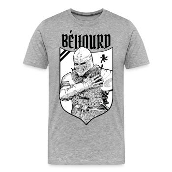 Béhourd Fighter - Honor - Medieval - Men's Premium Organic T-Shirt - heather grey - Front - Damien (186cm)