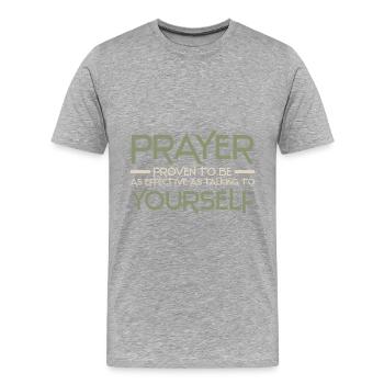 Anti Religion - Männer Premium Bio T-Shirt - Grau meliert - Vorne - Damien (186cm)