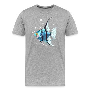 Blaue Skalarfische - Männer Premium Bio T-Shirt - Grau meliert - Vorne - Damien (186cm)