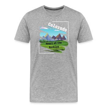 Colorado - Heart of the Rockies - Men's Premium Organic T-Shirt - heather grey - Front - Damien (186cm)