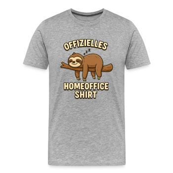 Sloth Home Office Office - Men's Premium Organic T-Shirt - heather grey - Front - Damien (186cm)