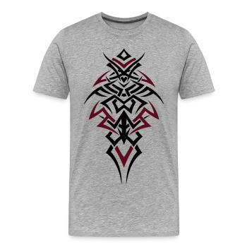 Tribal Tattoo – Masculine Power Symbol - Men's Premium Organic T-Shirt - heather grey - Front - Damien (186cm)