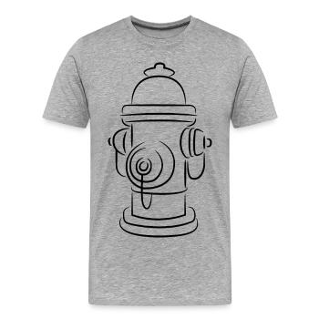Croquis de bouche d’incendie - T-shirt bio Premium Homme - gris chiné - Devant - Damien (186cm)